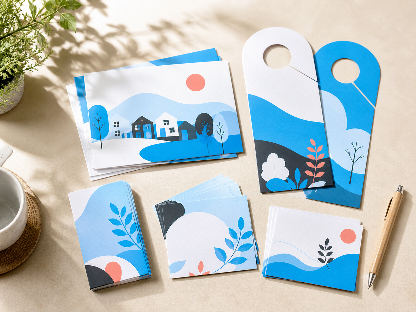 Neighborhood Warm-Up Kit with postcards and door hangers