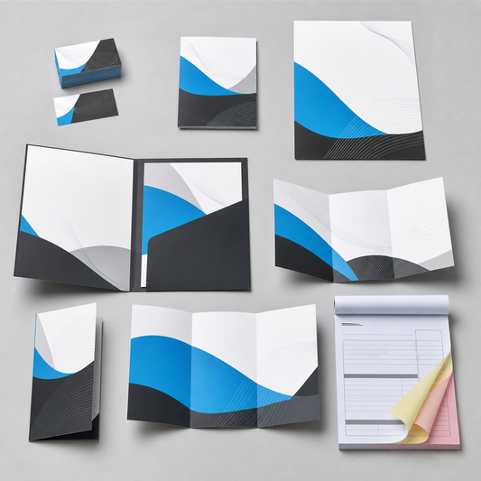 Printed business marketing pieces used to plan an offer