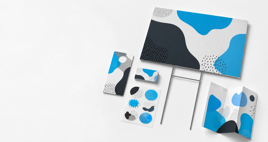 Door hanger among coordinated printed marketing pieces