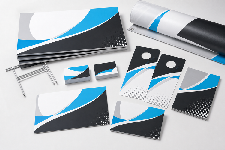 Coordinated small-business print marketing kit