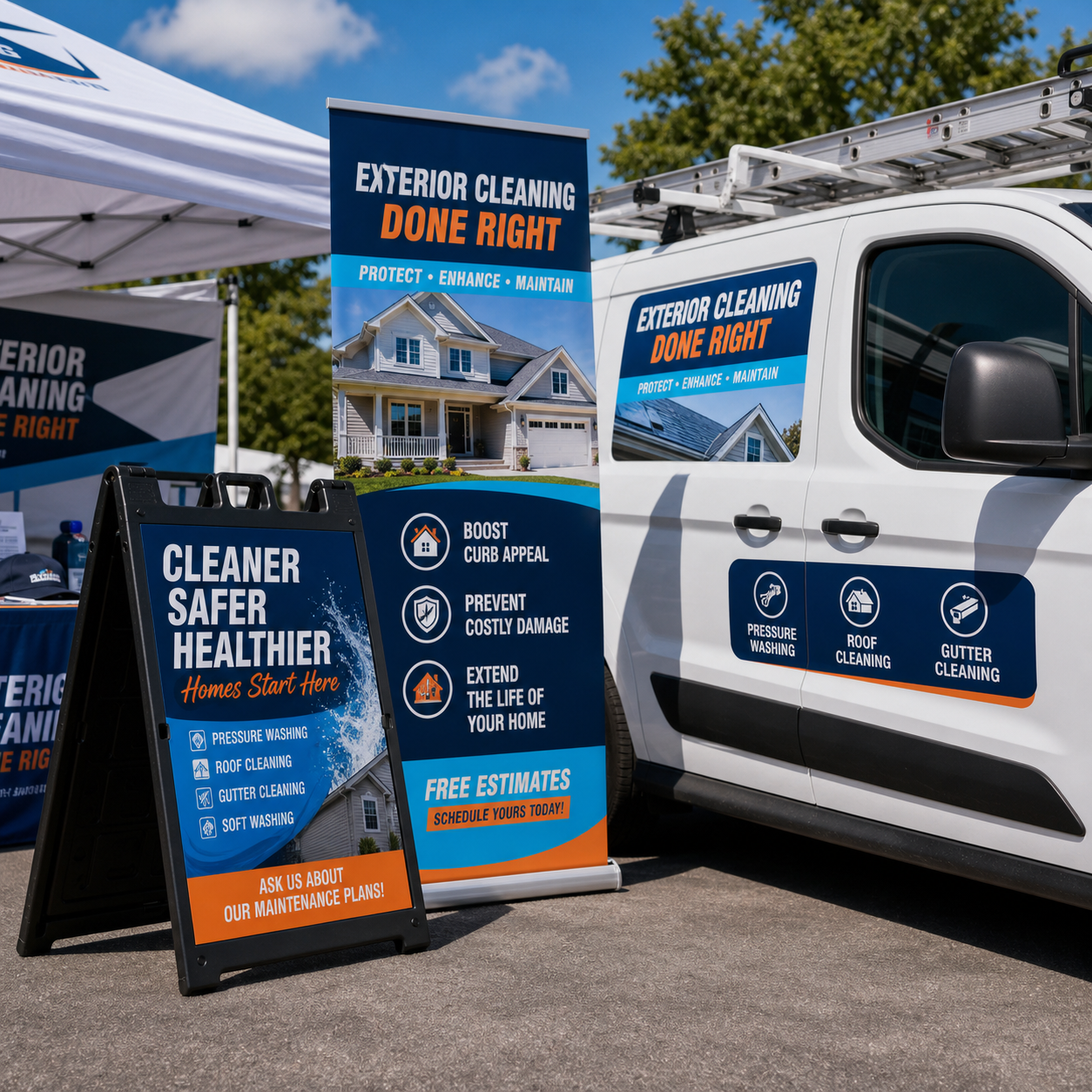 One black 24 × 36 A-frame with full-color, double-sided standard adhesive graphics.